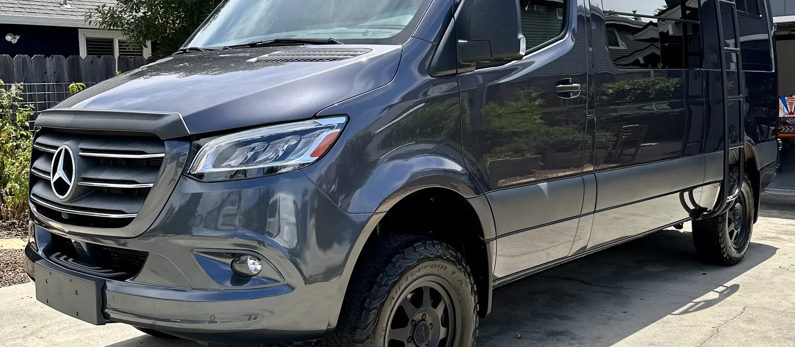Mercedes Sprinter 4x4 van detailed on location